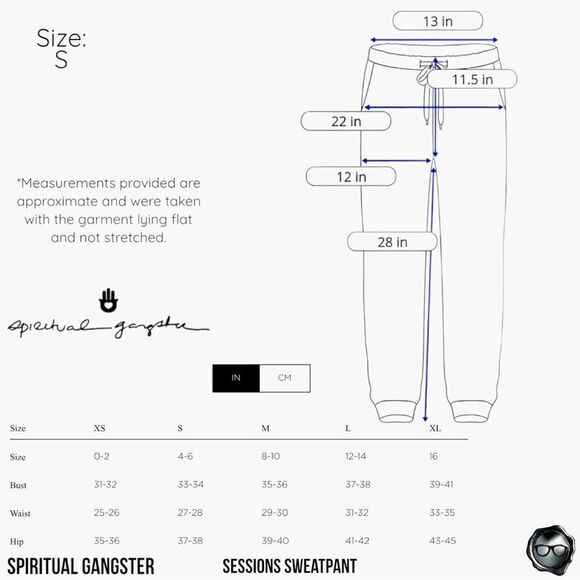 SPIRITUAL GANGSTER WOMEN LOVE YOURSELF SESSIONS JOGGER SWEATPANTS VINTAGE BLACK - Picture 14 of 16